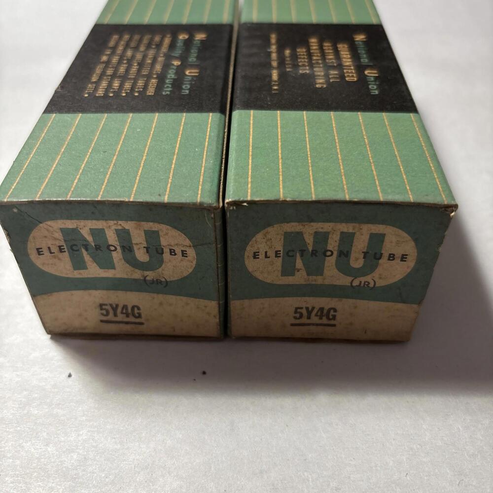 Lot Of (2) National Union NOS 5Y4G Vacuum Tube Tested In Original Box